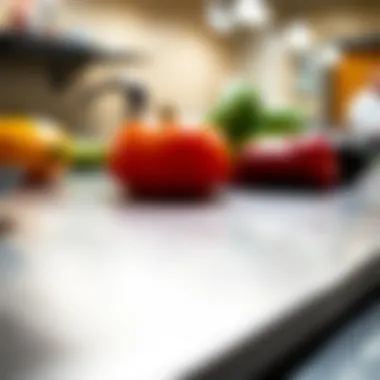 Precision and Smoothness: The Surface of 304 Stainless Steel Close-up of a 304 stainless steel cutting board showcasing its smooth surface