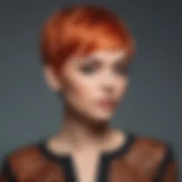 Stylish short pixie wig in vibrant color