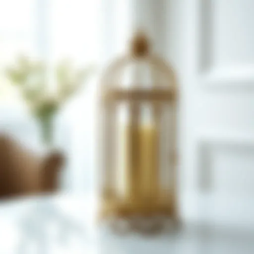 Elegant birdcage candle holder with intricate design