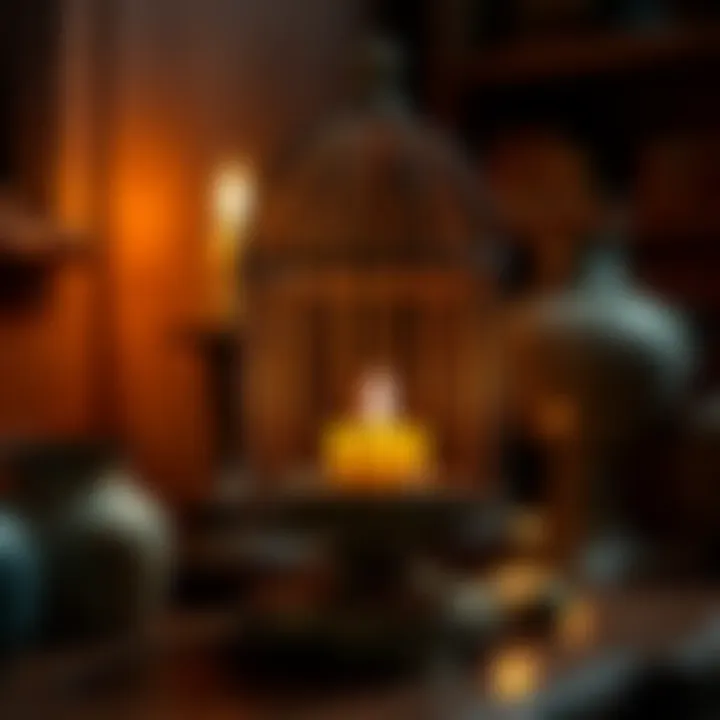 Vintage birdcage candle holder showcasing historical charm