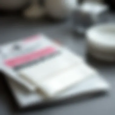 Close-up of blackhead removing strips on a flat surface