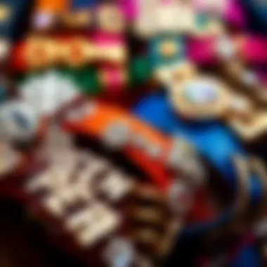 A vibrant display of different bling collars showcasing various materials