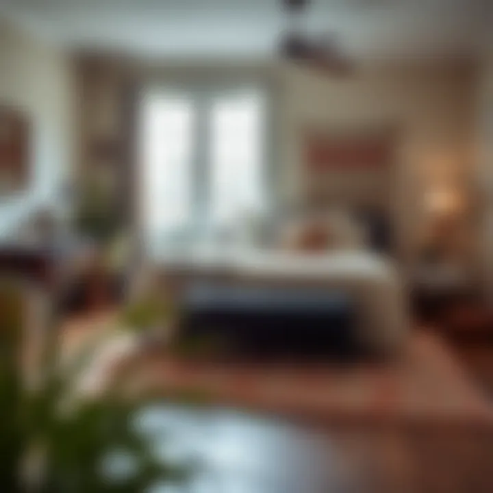 Bohemian geometric rug complementing a cozy bedroom