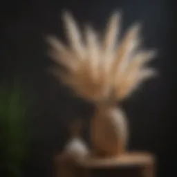 A beautifully styled boho vase with pampas grass