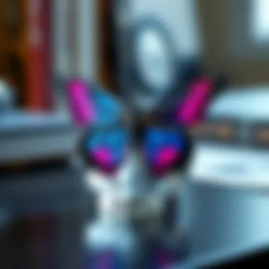 Charming Butterfly Paperweight Charming butterfly paperweight adding flair to a workspace