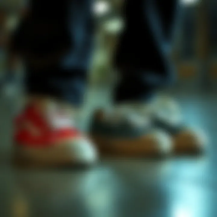 Different styles of canvas shoes designed for skating.