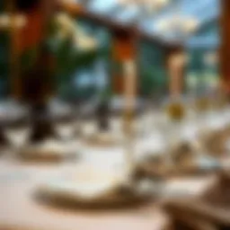 Elegant table setting featuring checkered cloth napkins