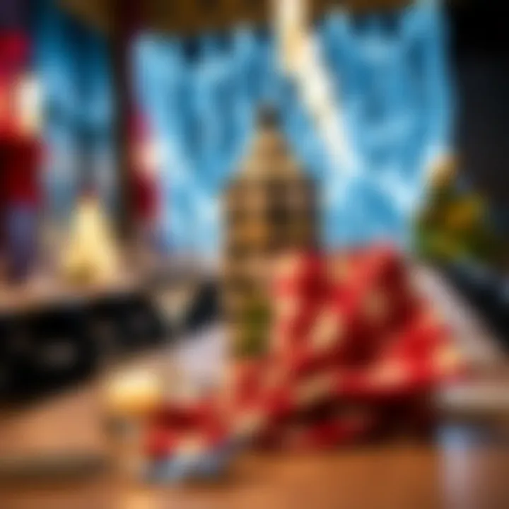 Checkered cloth napkins enhancing a festive dining atmosphere