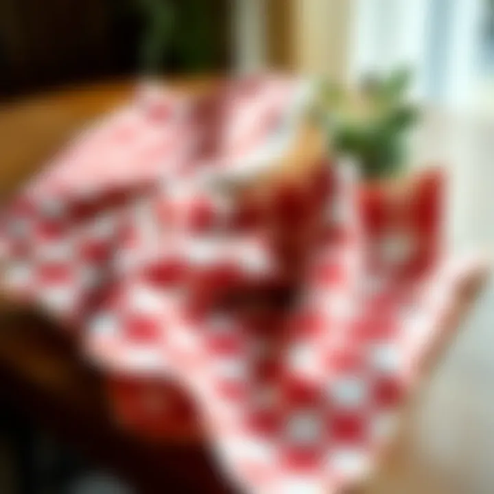 Variety of checkered cloth napkins in different colors and patterns