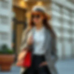 A stylish ensemble featuring classic chic elements.