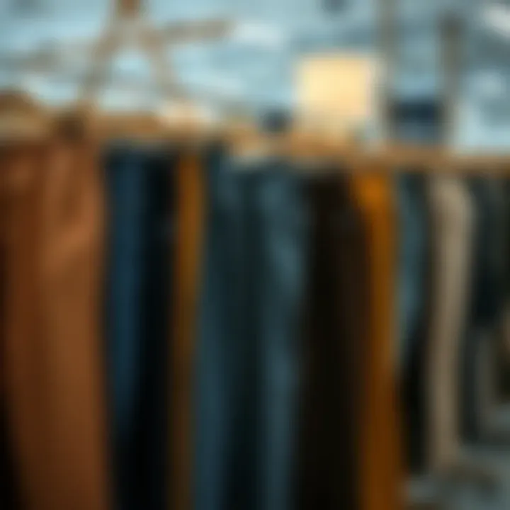 Variety of Styles for Plus Size Teacher Pants Variety of styles for plus size teacher pants displayed on a rack