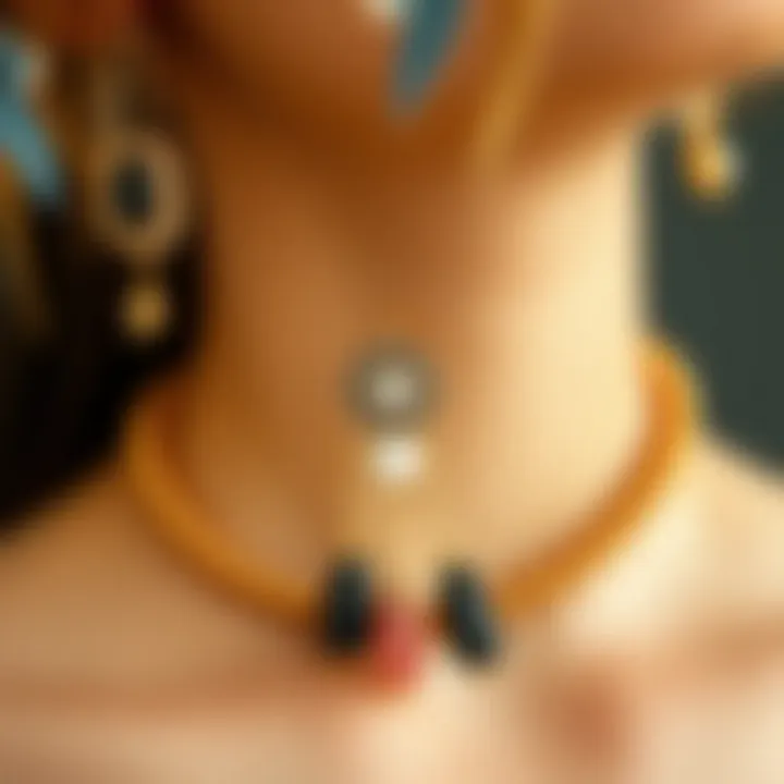 A creative jewelry piece incorporating bead clips for artistic flair.