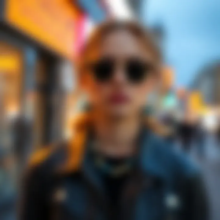 A stylish outfit enhanced with colorful bead clips for a trendy look.