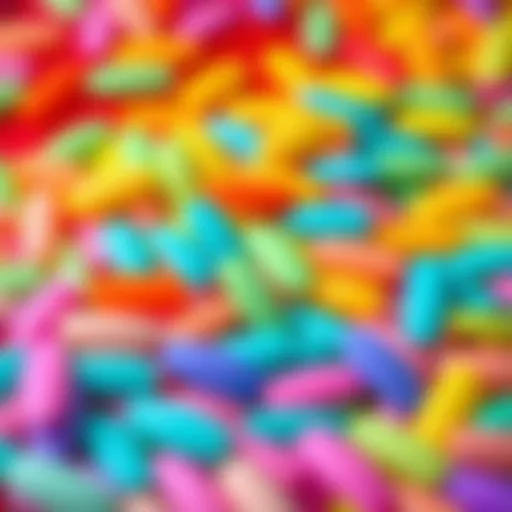 Selection of stick-on nails displayed in a vibrant color palette