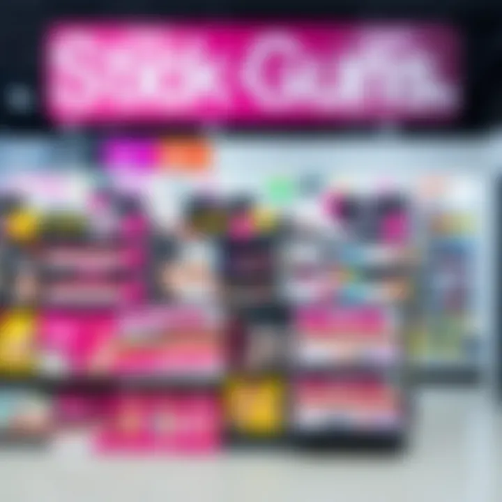 Retail Display of Stick-On Nail Brands Physical retail store displaying an array of stick-on nail brands