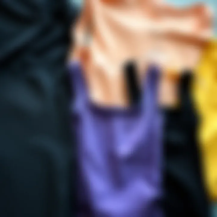 Variety of fabric samples for square neck tank tops