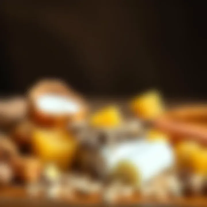 Assorted natural ingredients for lip balm