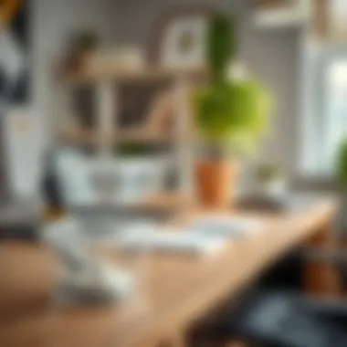 Functional Design in Home Workspaces Versatile crystal clear storage options utilized in a home office environment