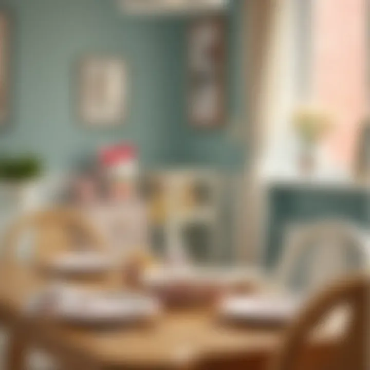 Charming dining area featuring Sanrio-themed tableware