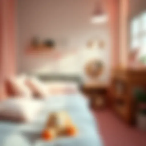 A cozy Sanrio-themed bedroom with plush toys and pastel colors