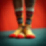 A pair of customized socks showcasing unique facial designs