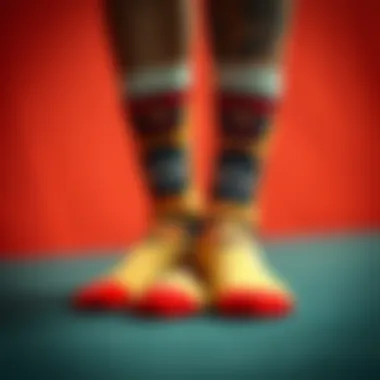 A pair of customized socks showcasing unique facial designs