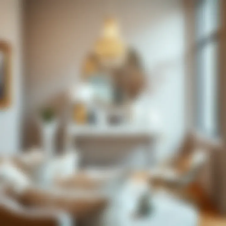 White and gold entry table integrated into modern decor