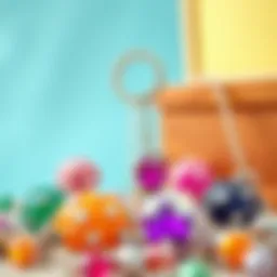 Colorful Diamond Dotz keychains displayed elegantly