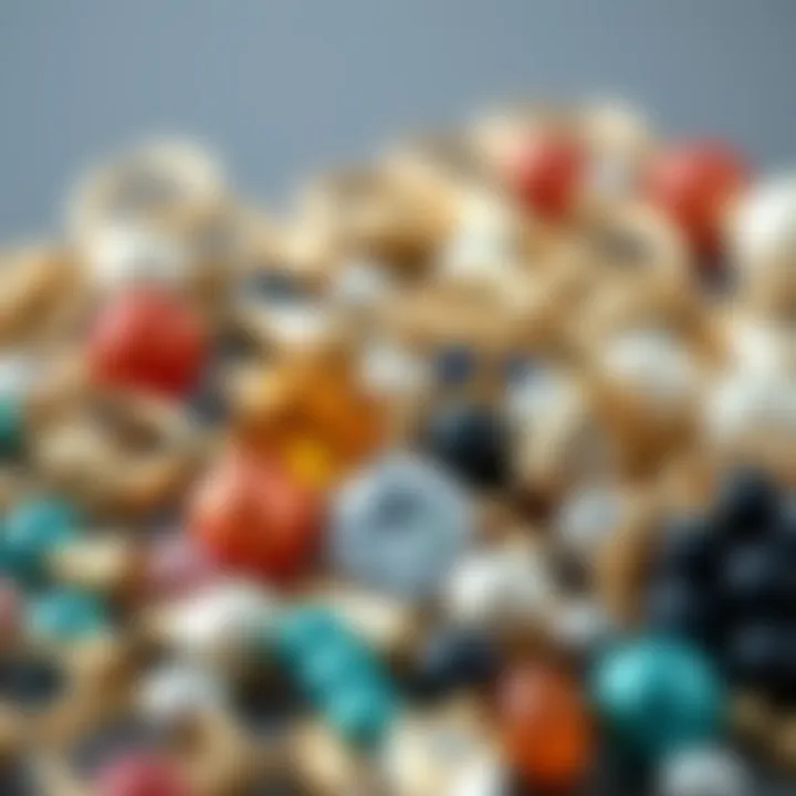 An array of materials used in creating Diamond Dotz keychains