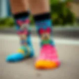 Colorful Disney socks featuring iconic characters