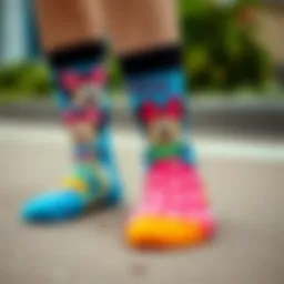 Colorful Disney socks featuring iconic characters