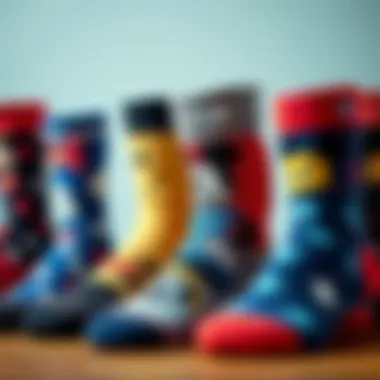 A collection of Disney socks showcasing various designs