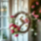 Elegant Easter wreath hanger with floral design
