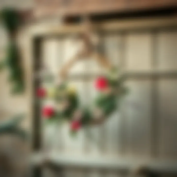 Rustic Charm of Wooden Wreath Hangers Rustic wooden wreath hanger adorned with spring motifs