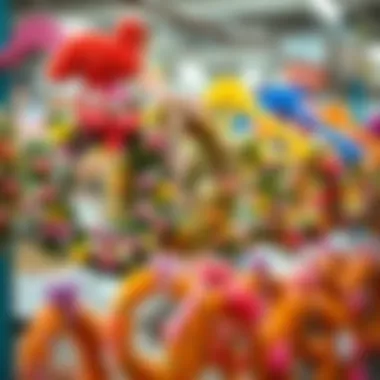 Vibrant Displays of Easter Wreaths on Unique Hangers Colorful Easter wreaths displayed on vibrant hangers