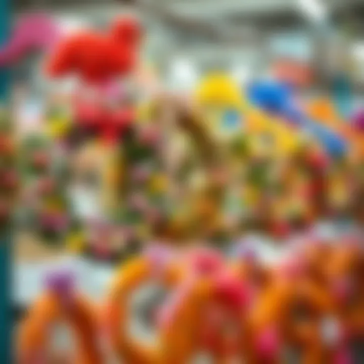 Vibrant Displays of Easter Wreaths on Unique Hangers Colorful Easter wreaths displayed on vibrant hangers