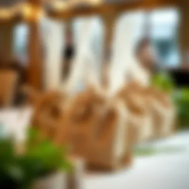 Mini burlap bags filled with eco-friendly goodies for an event