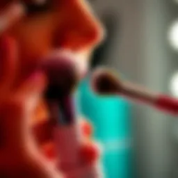 Precision electric makeup brush in action