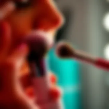 Precision electric makeup brush in action