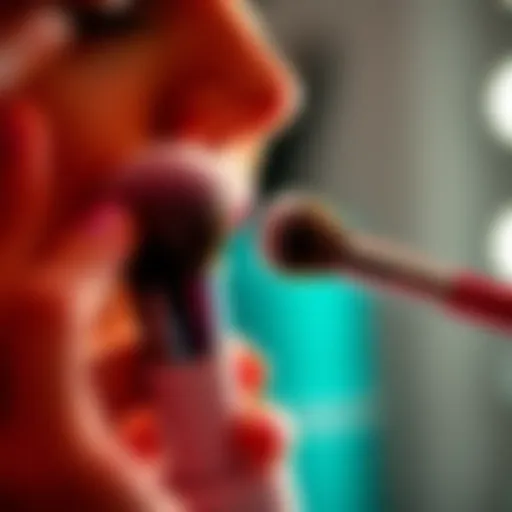 Precision electric makeup brush in action