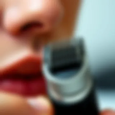 Close-up of the trimming mechanism in action