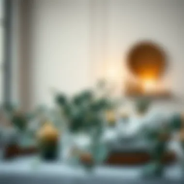 Minimalist table setting adorned with eucalyptus sprigs