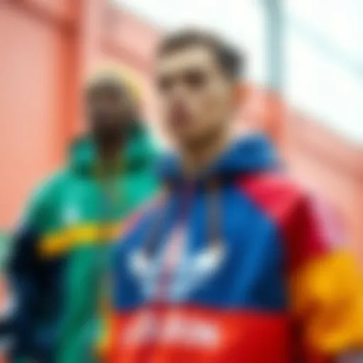 Vibrant color block apparel showcasing adidas' unique design