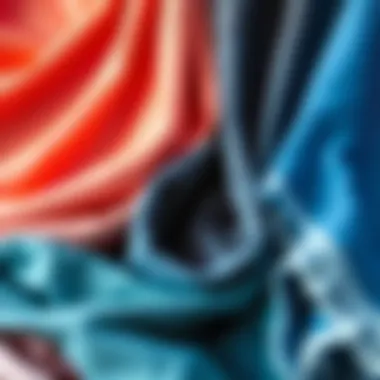 Selection of fabric swatches for beachwear cover-ups