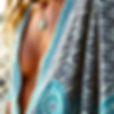 Close-up of intricate patterns on a beach cover-up