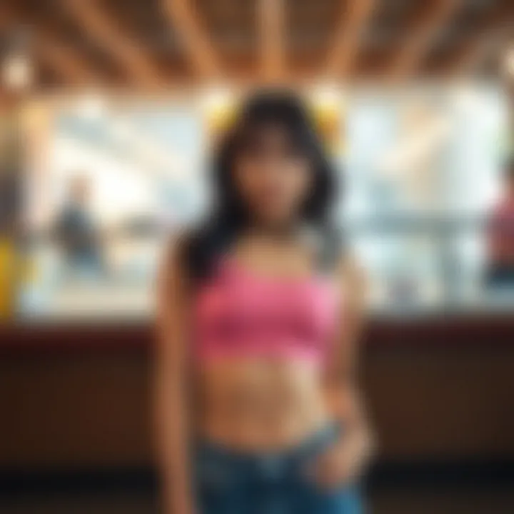 An online shopping experience showcasing crop tops