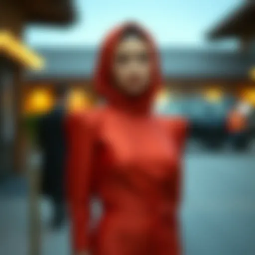 Elegant modest formal dress in rich fabric