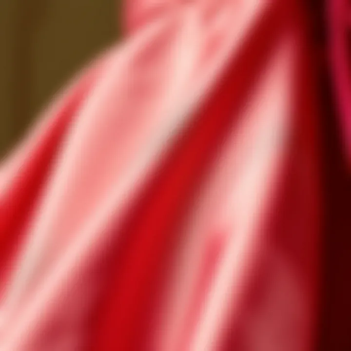 Close up of luxurious fabric used in formal dresses