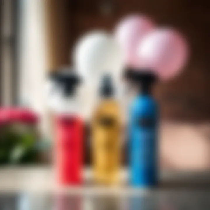 Eco-friendly balloon gloss spray options displayed elegantly