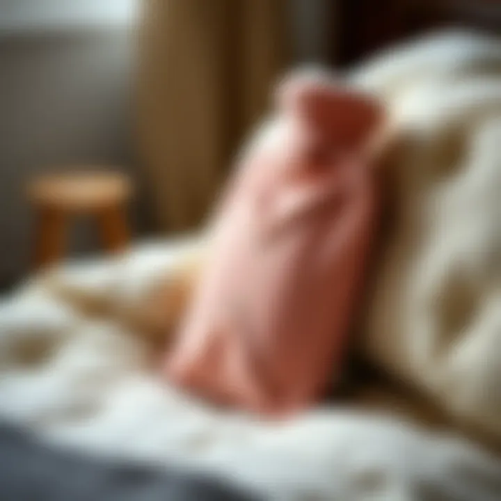 Elegant design of a hot water bottle with fleece cover